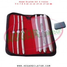 Hegar dilator set 6 pieces 3-4, 7-8, 9-10, 11-12, 13-14 and 17-18 mm