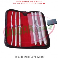 Hegar dilator set 6 pieces 5-6, 7-8,  9-10, 11-12, 13-14, and 17-18 mm