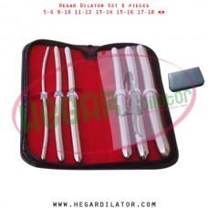 Hegar dilator set 6 pieces 5-6, 9-10, 11-12, 13-14, 15-16 and 17-18 mm