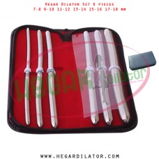 Hegar dilator set 6 pieces 7-8,  9-10, 11-12, 13-14, 15-16 and 17-18 mm