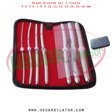 Hegar dilator set 7 pieces 3-4, 5-6, 7-8,  9-10, 11-12, 13-14 and 15-16 mm