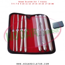 Hegar dilator set 7 pieces 3-4, 7-8,  9-10, 11-12, 13-14, 15-16 and 17-18 mm