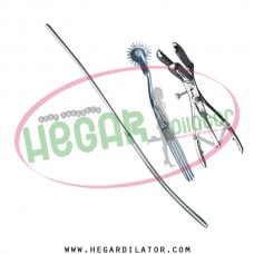 Hegar uterine dilator 3-4, mathieu speculum, wartenberg pinwheel,