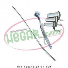 Hegar uterine dilator 3-4, pinwheel, collin vaginal speculum 3pcs