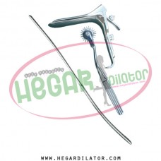 Hegar uterine dilator 3-4, pinwheel, grave vaginal speculum small