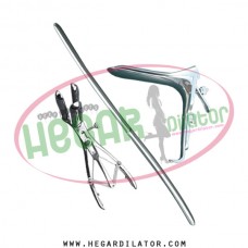 Hegar uterine dilator 5-6, mathieu speculum, grave large