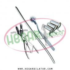 hegar uterine dilator 5-6 pinwheel, mathieu speculum, collin 3pcs