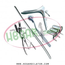 hegar uterine dilator 5-6 pinwheel, mathieu speculum, collin 3pcs, grave medium