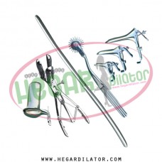 hegar uterine dilator 5-6 pinwheel, mathieu speculum, grave 3pcs, collin medium