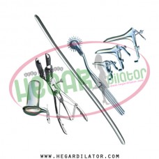 hegar uterine dilator 5-6 pinwheel, mathieu speculum, grave 3pcs, collin large