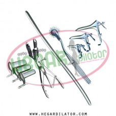 hegar uterine dilator 5-6 pinwheel, mathieu speculum, grave 3pcs, collin 3pcs