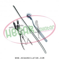 hegar uterine dilator 5-6 wartenberg pinwheel, mathieu speculum